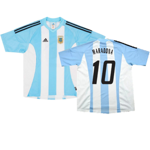 Argentina 2002-04 Home Shirt (L) (Excellent) (MARADONA 10)_0