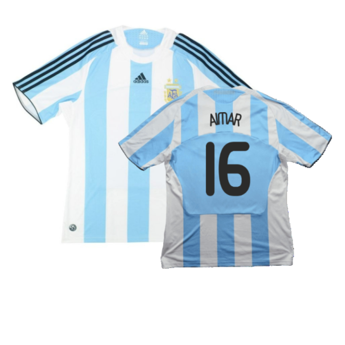 Argentina 2008-09 Home Shirt (L) (Good) (Aimar 16)