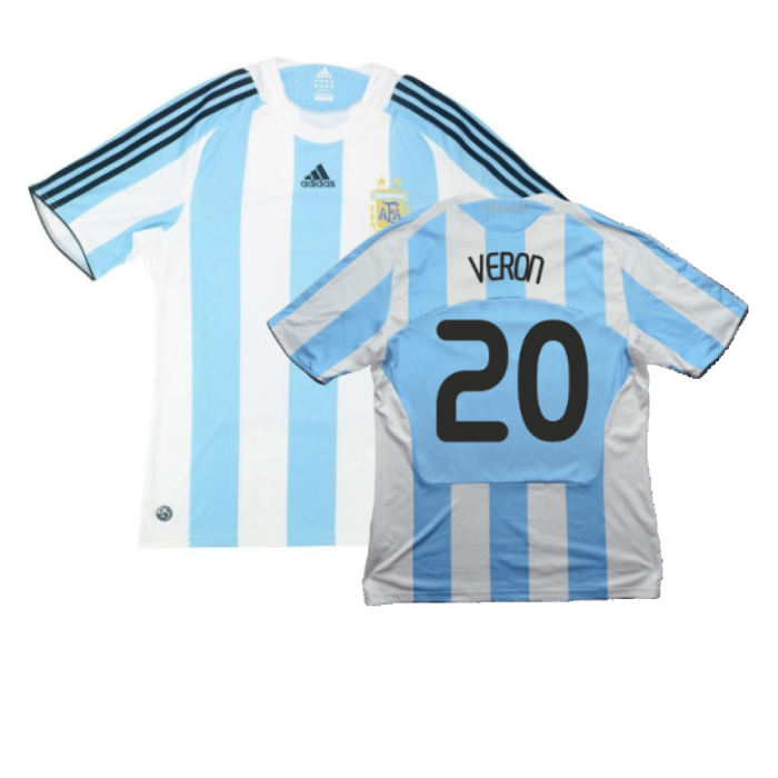 Argentina 2008-09 Home Shirt (L) (Good) (Veron 20)