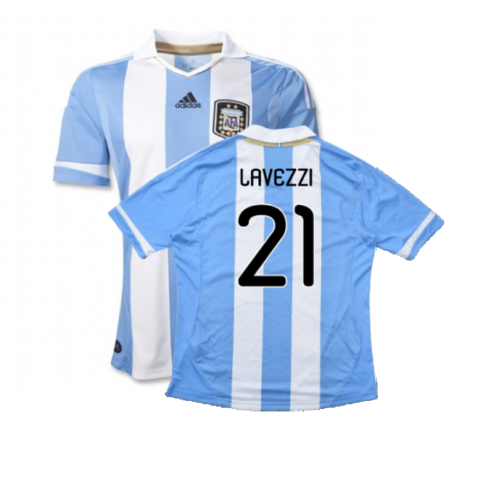 Argentina 2011-2012 Home Shirt (L) (Good) (Lavezzi 21)