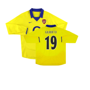 Arsenal 2003-05 Long Sleeve Away Shirt (Excellent) (Gilberto 19)_0