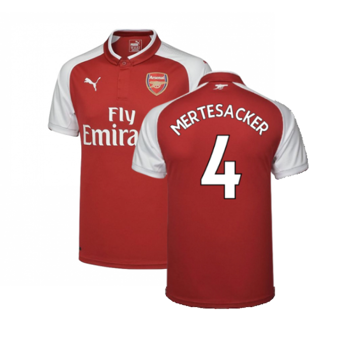 Arsenal 2017-18 Home Shirt (S) (Mint) (Mertesacker 4)