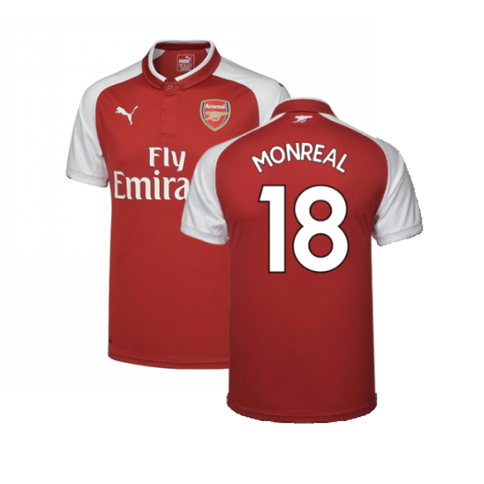 Arsenal 2017-18 Home Shirt (Excellent) (Monreal 18)