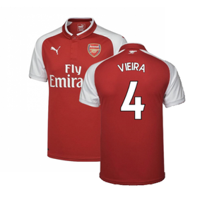 Arsenal 2017-18 Home Shirt (Very Good) (Vieira 4)_0