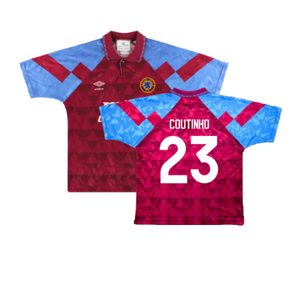 Aston Villa 1990-92 Home Shirt (XL) (Very Good) (Coutinho 23)_0