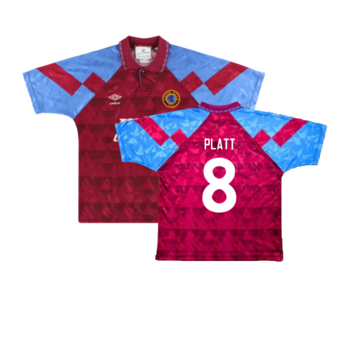 Aston Villa 1990-92 Home Shirt (XL) (Very Good) (Platt 8)