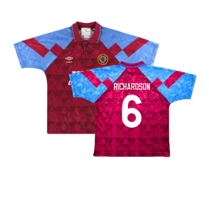 Aston Villa 1990-92 Home Shirt (Good) (Richardson 6)