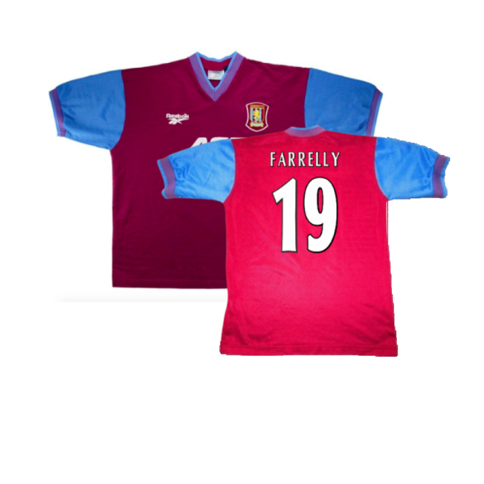 Aston Villa 1997-1998 Home Shirt (Excellent) (Farrelly 19)