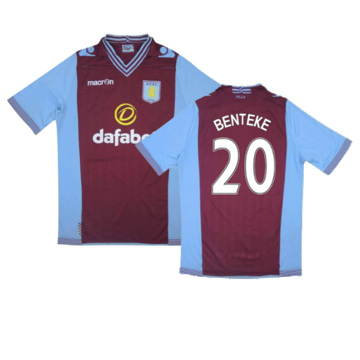 Aston Villa 2013-14 Home Shirt (M) (Mint) (Benteke 20)