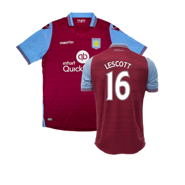 Aston Villa 2015-16 Home Shirt (XL) (Very Good) (Lescott 16)