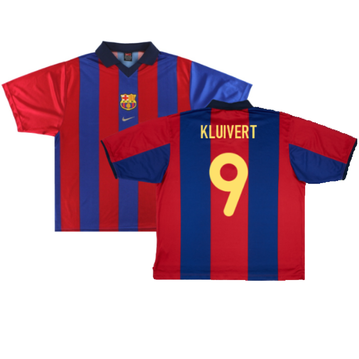 Barcelona 2000-01 Home Shirt (XL) (Very Good) (Kluivert 9)