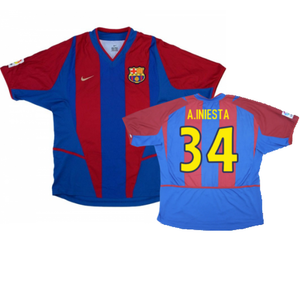 Barcelona 2002-2003 Home Shirt (XL) (Excellent) (A.Iniesta 34)_0