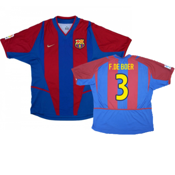 Barcelona 2002-2003 Home Shirt (XL Boys) (Good) (F.De Boer 3)