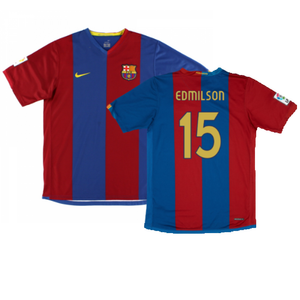 Barcelona 2006-07 Home Shirt (Sponsorless) (Excellent) (Edmilson 15)_0