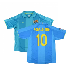 Barcelona 2007-08 Away Shirt (XXL) (Excellent) (Ronaldinho 10)_0