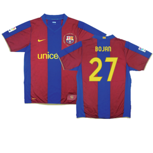 Barcelona 2007-08 Home Shirt (XL) (Excellent) (Bojan 27)_0