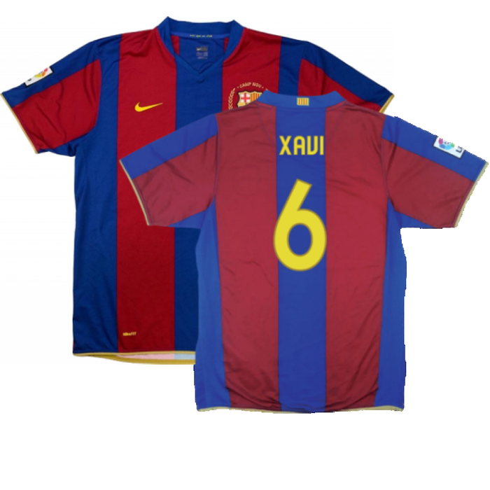 Barcelona 2007-08 Home Shirt (S) (Excellent) (Xavi 6)