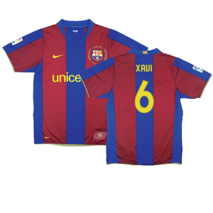 Barcelona 2007-08 Home Shirt (S) (Excellent) (Xavi 6)_0