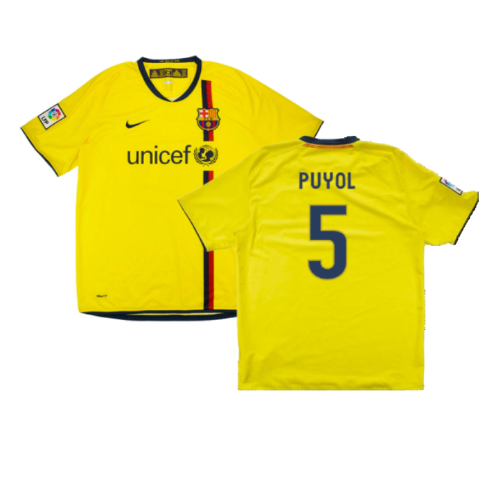 Barcelona 2008-10 Away Shirt (M) (Puyol 5) (Very Good)