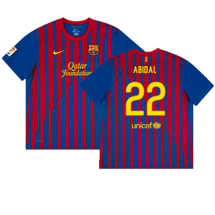 Barcelona 2011-12 Home Shirt (S) (Good) (Abidal 22)