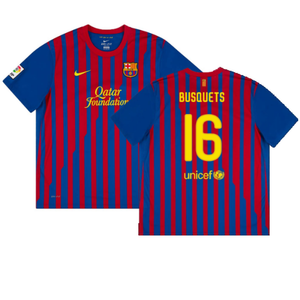 Barcelona 2011-12 Home Shirt (Excellent) (Busquets 16)_0