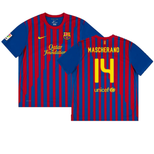 Barcelona 2011-12 Home Shirt (S) (Good) (Mascherano 14)_0