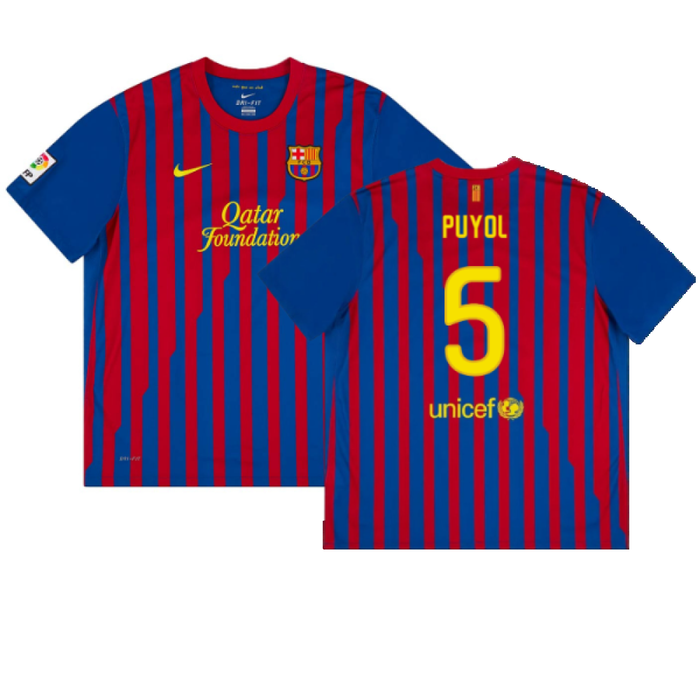 Barcelona 2011-12 Home Shirt (L) (Excellent) (Puyol 5)