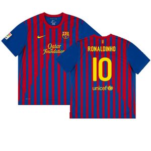 Barcelona 2011-12 Home Shirt (L) (Excellent) (Ronaldinho 10)_0