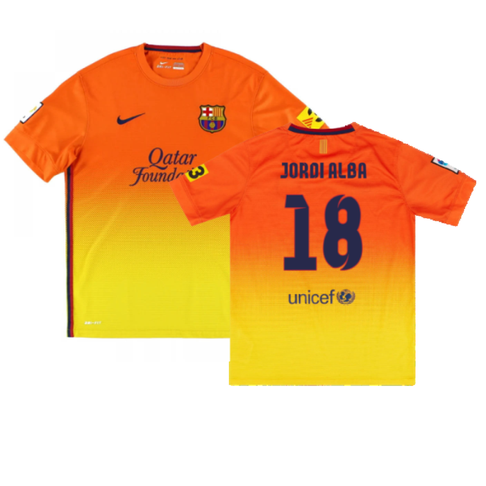 Barcelona 2012-13 Away Shirt (L) (Very Good) (Jordi Alba 18)