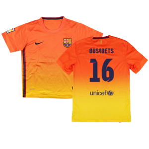 Barcelona 2012-13 Away Shirt (Sponsorless) (LB) (BUSQUETS 16) (Very Good)_0