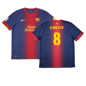 Barcelona 2012-13 Home Shirt (L) (Good) (A.Iniesta 8)_0