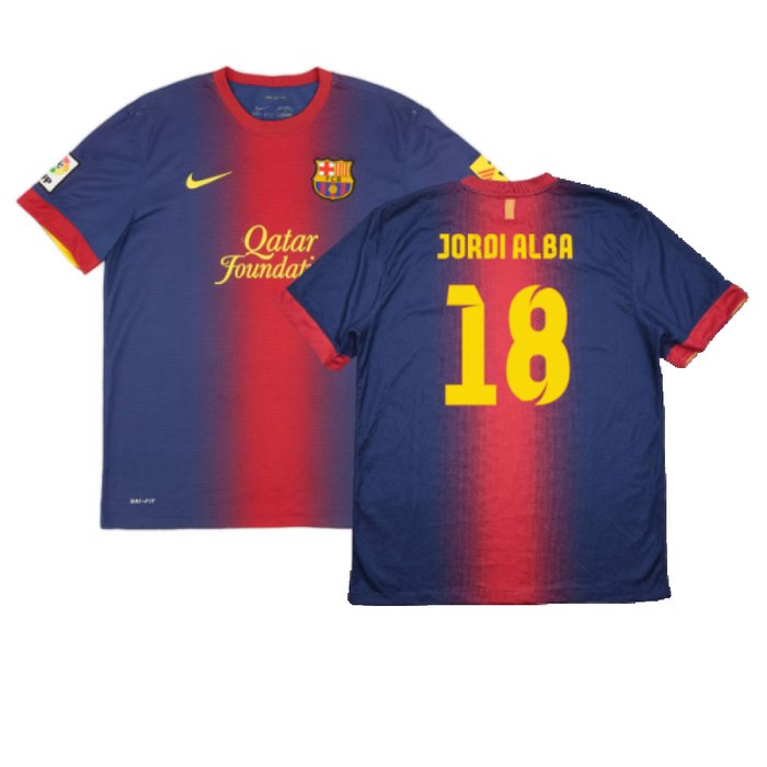 Barcelona 2012-13 Home Shirt (XL) (Excellent) (Jordi Alba 18)