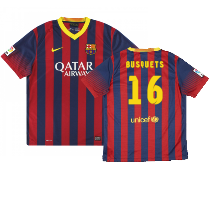 Barcelona 2013-14 Home Shirt (XL) (Good) (Busquets 16)