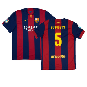 Barcelona 2014-15 home shirt (L) (Mint) (Busquets 5)_0