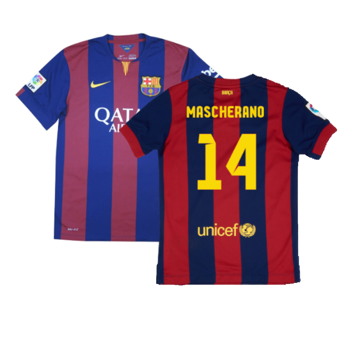 Barcelona 2014-15 Home Shirt (XL Boys) (Very Good) (Mascherano 14)