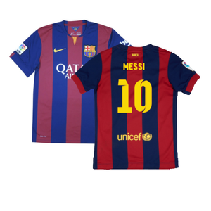 Barcelona 2014-15 Home Shirt (XL Boys) (Very Good) (Messi 10)_0