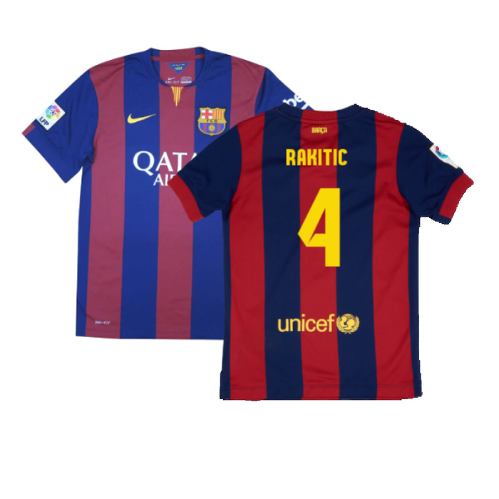 Barcelona 2014-15 Home Shirt (XL Boys) (Very Good) (Rakitic 4)