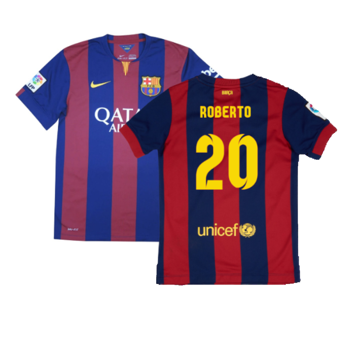 Barcelona 2014-15 Home Shirt (XL Boys) (Very Good) (Roberto 20)