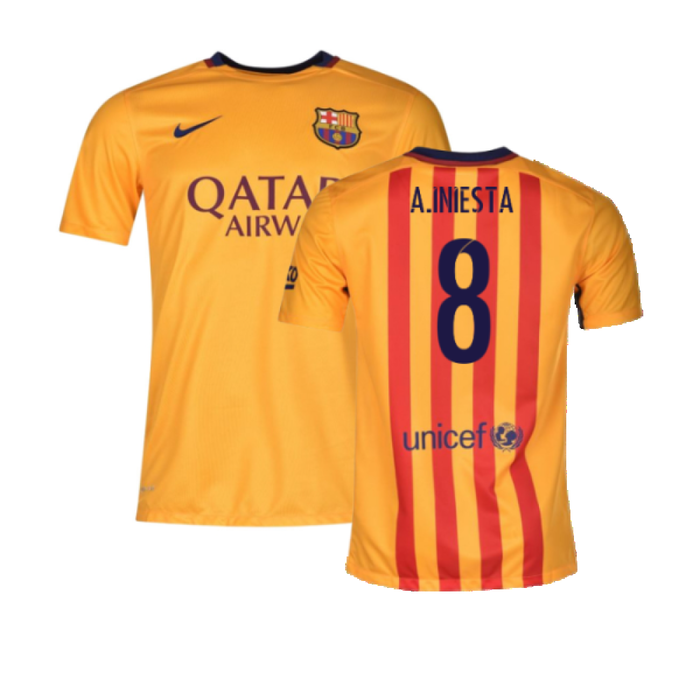 Barcelona 2015-16 Away Shirt (MB) (Mint) (A.Iniesta 8)