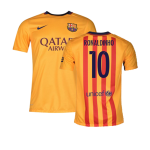 Barcelona 2015-16 Away Shirt (2XL) (Good) (Ronaldinho 10)_0