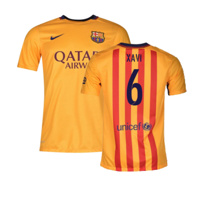 Barcelona 2015-16 Away Shirt (2XL) (Mint) (Xavi 6)