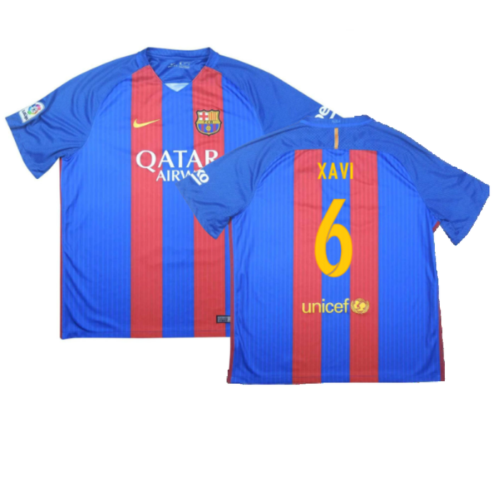 Barcelona 2016-17 Home Shirt (S) (Very Good) (Xavi 6)