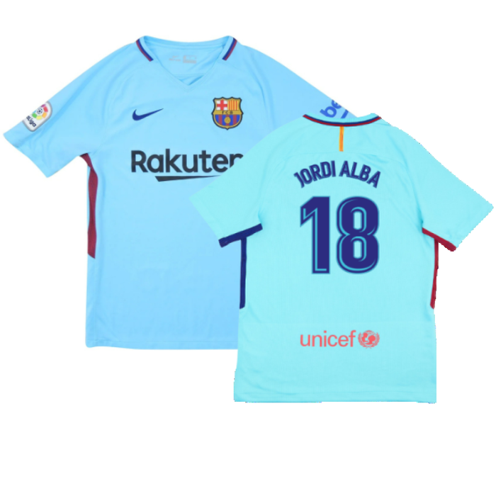 Barcelona 2017-18 Away Shirt (2XL) (Very Good) (Jordi Alba 18)