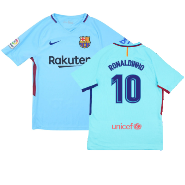 Barcelona 2017-18 Away Shirt (2XL) (Very Good) (Ronaldinho 10)