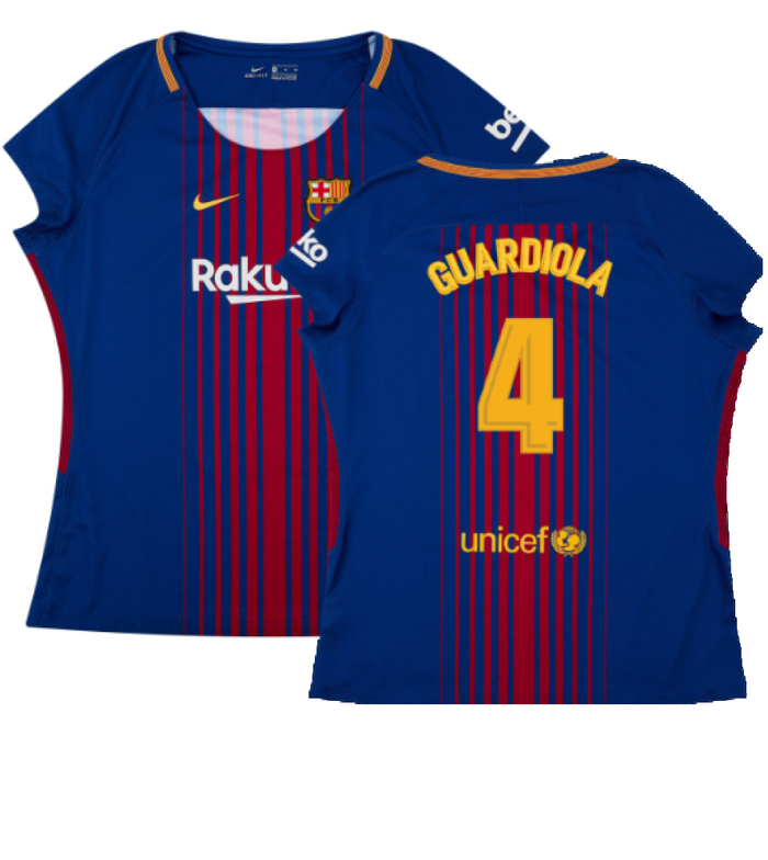 Barcelona 2017-18 Home Shirt (Womens) (XL) (Mint) (Guardiola 4)