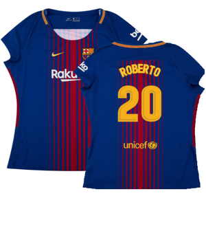 Barcelona 2017-18 Home Shirt (Womens) (M) (Mint) (Roberto 20)_0