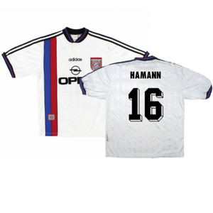 Bayern Munich 1996-98 Away Shirt (L) Strunz #8 (Fair) (Hamann 16)_0