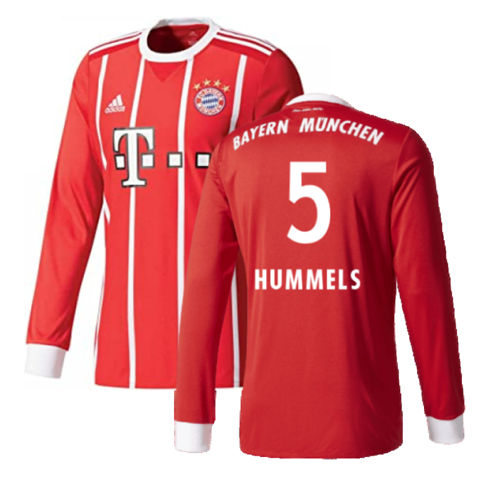 Bayern Munich 2017-18 Home Long Sleeve Shirt (XL) (Excellent) (Hummels 5)