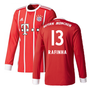 Bayern Munich 2017-18 Home Long Sleeve Shirt (XL) (Excellent) (Rafinha 13)_0