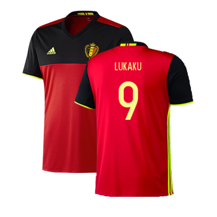 2016-2017 Belgium Home Adidas Football Shirt (xl) (Good) (Lukaku 9)